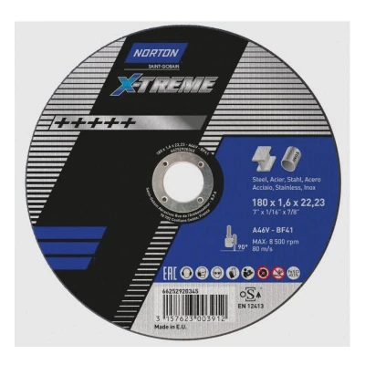 Image of Norton Saint Gobain 180x1.6x22.23mm Nor Xtreme Cutting Disc A46V Type 41