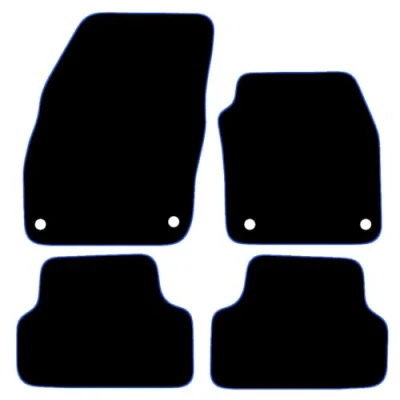 Image of Carsio Carpet Car Mats For Volkswagen Taigo 2022+ Onwards Tailored Fit Floor Mat Set Complete Accessory Black Custom Fitted All Weather, Anti Slip Backing &amp; Blue Trim