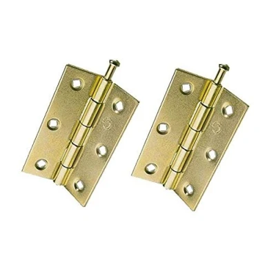 Image of Merriway® BH01776 (2 Pcs) EB Loose Pin Steel Cupboard Cabinet Door Butt Hinges, 75mm (3 inch) Brass Plated Pack of 2 Pieces