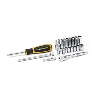 Image of GearWrench 22 Pc. 1/4&quot; Drive 6 &amp; 12 Pt. Standard Deep Mechanics Tool Set, SAE 80325