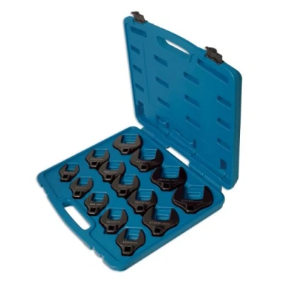 Image of Laser 4713 Crows Foot Wrench Set 1/2&quot; 14pc, Black,Chrome