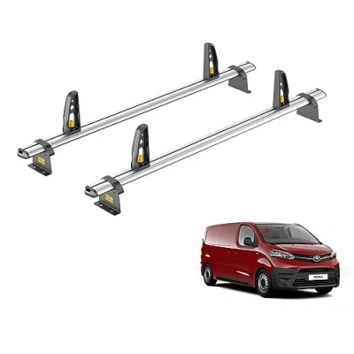 Image of Van Guard Roof Rack for Toyota ProAce (2016+) 2 Bars + 4 Load Stops [Only Suitable &#039;Medium&#039; Wheelbase Models] Ulti Bar VG333