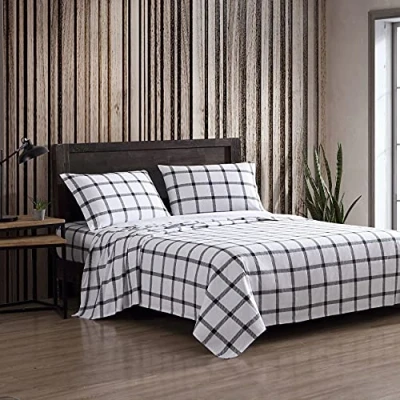 Image of Eddie Bauer Flannel Collection Cotton Bedding Sheet Set, Pre Shrunk &amp; Brushed for Extra Softness, Comfort, and Cozy Feel, Full, Bunkhouse Plaid