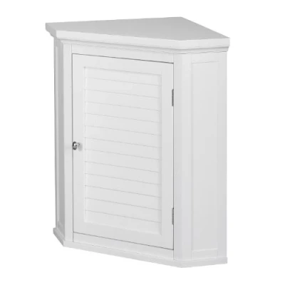 Image of Versanora Teamson Home Corner, White Wooden Bathroom Cupboard, Mounted, Removeable Wall Cabinet, One Door and Interior Shelf, Engineered Wood, 57.15 x 38.1 60.96 cm