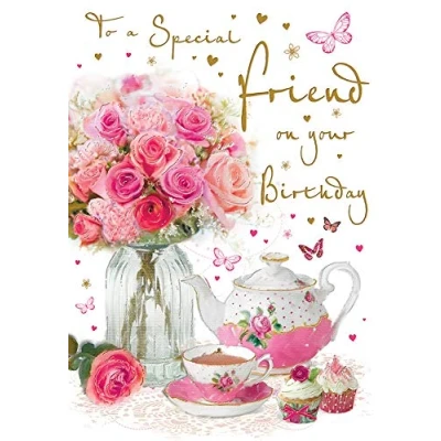 Image of Piccadilly Greetings Birthday Card Friend 9 x 6 inches Regal Publishing