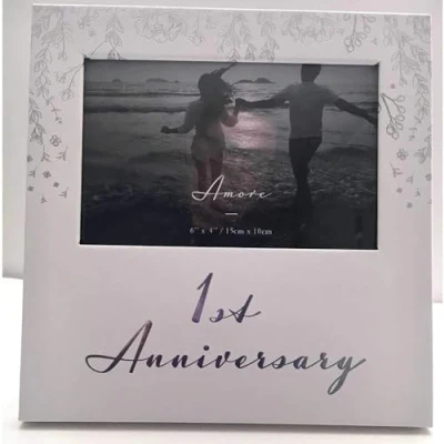 Image of 1st Anniversary Amore Paperwrap Photo Frame 6&quot; x 4&quot;