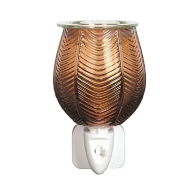 Image of Aroma Amber Lustre Ribbed Plug In Wax Melt Warmer