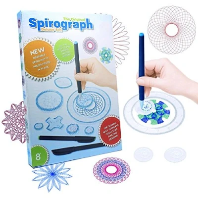 Image of FEVERWORK Original Spirograph Design Set Geometric Drawing Ruler Kids Spiral Art Craft Creation Education Toy