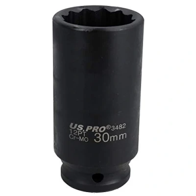 Image of 30mm Metric 1/2 Drive Deep Rear Hub Axle Nut Socket 12 Sided Bi Hex