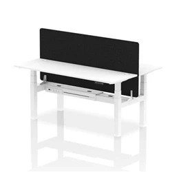 Image of Air B2B 1800x600 Adjustable 2P Bench Desk CP White/White + Screen
