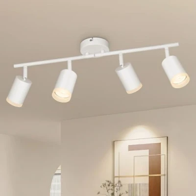 Image of VEKIDOT LED Ceiling Light 4 Way Rotatable Fittings Ceilings White with GU10 Socket Modern Spot Lights Bar Wall Spotlight for Kitchen Hallway Living Room Bedroom Bulb not Included
