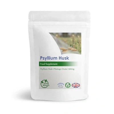 Image of Psyllium Husk 750mg Capsules (Vegan) Natural Dietary Fibre, Weight Management (Pack of 60)