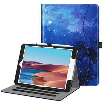 Image of FINTIE Case for iPad 9th / 8th 7th Generation (2021/2020/2019) 10.2 Inch [Corner Protection] Multi Angle Viewing Stand Cover with Pocket &amp; Pencil Holder, Auto Wake Sleep, Starry Sky
