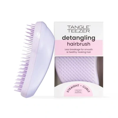Image of Tangle Teezer The Original Detangling Hairbrush Perfect For Wet &amp; Dry Hair Two Tiered Teeth Palm Friendly Design Glossy, Frizz Free Locks Vintage Lilac