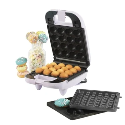 Image of Giles &amp; Posner EK4943GSPP Pastel 3 In 1 Compact Mini Treat Maker Delicious Doughnuts, Cake Pops Waffles, Party Waffle Maker, Easy Clean Non Stick Removable Plates, 650W, Sorbet Purple