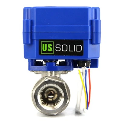 Image of U.S. Solid 3/4&quot; Motorized Ball Valve DN20 Stainless Steel Electrical Valve, 9 24V AC/DC, 3 Wire Setup
