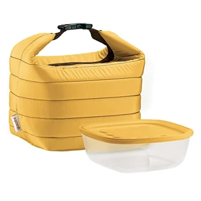 Image of Guzzini On The Go, Small Thermal Bag with Airtight Container Handy Ochre, 22 x 18 H22 cm 032950165