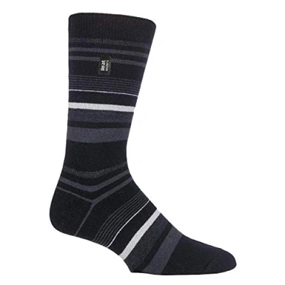 Image of HEAT HOLDERS Ultra Lite Mens Thin 1.0 TOG Winter Warm Lightweight Casual Thermal Dress Socks (6 11 uk, Goldcrest Black)