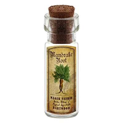 Image of MyTinyWorld Dolls House Apothecary Mandrake Herb Short Colour Label And Bottle