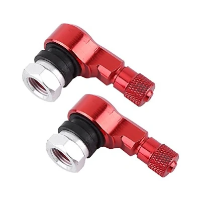 Image of 90 Degree Angled Tire valve Caps Stems Cover Adapter for Car Motorcycle Bike Scooter (Red) tool