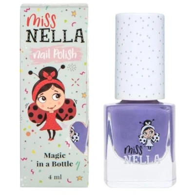 Image of Miss Nella SWEET LAVENDER Safe Special Glitter Purple Nail Polish for Kids, Non Toxic &amp; Odor Free Formula Children and Toddlers, Natural Water Based Easy Peel Off