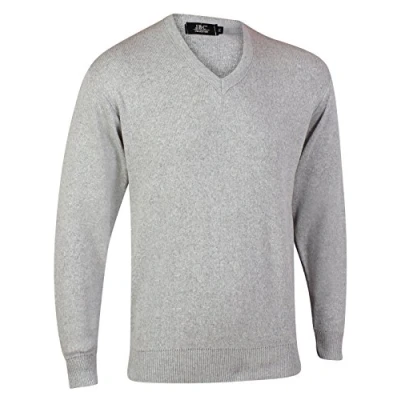 Image of JBC Collection Mens V Neck Long Sleeve Sweater Size S 3XL Pullover Comfort Golf Jumper Large Big Slipover Soft Plain Colour Black Navy Beige Grey Top