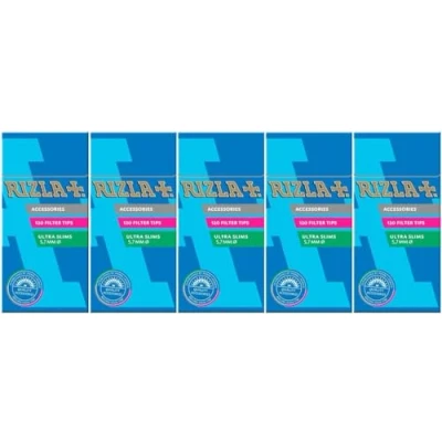 Image of Rizla Extra Slim 5.7mm Filter Tips 120 Per Pack 5 Packs (600 Tips)