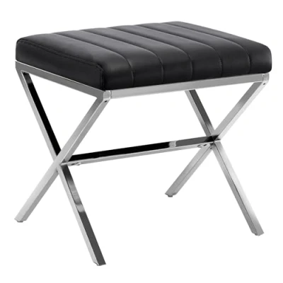 Image of Duhome Faux Leather Upholstered Stool Footstool Padded Modern with Metal Frame for Dressing Table Hallway Living Room Bedroom White