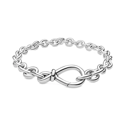 Image of PANDORA Moments Women&#039;s Sterling Silver Infinity Knot Ring, Size 54, No Box