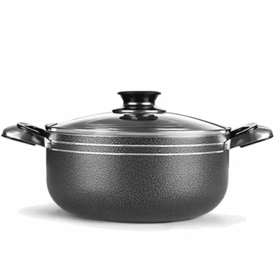 Image of Non Stick Ceramic Coated Stock Pots Casserole Dish Pot with Glass Lid Induction Oven Gas Stovetops