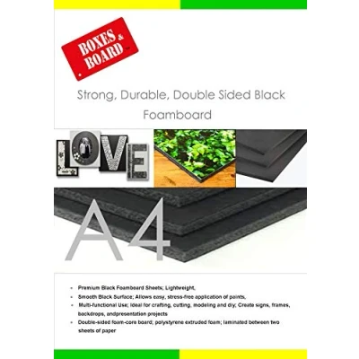 Image of Black 5mm Foam Board (A4 X 10 Sheets)