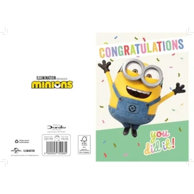 Image of Minions Congratulations You Did It! Greeting Card, 14 x 10 cm