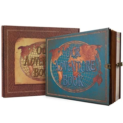 Image of Scrapbook Photo Album,Our Adventure Book with 180 Pages Embossed Words Travel for Anniversary, Christmases, Valentines&#039; gifts, Wedding, Travelling, Baby etc (Adventure Book)
