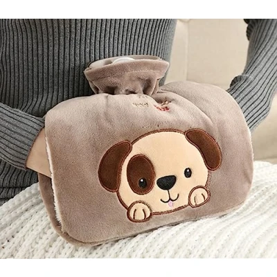 Image of iEasey Hot Water Bottle with Fleece Cover UK 1.2L Winter Hand Warmer Muff Fluffy Rubber Bag Massaging Cold Therapy for Pain Relief, Neck and Shoulders, Menstrual Cramps, Feet