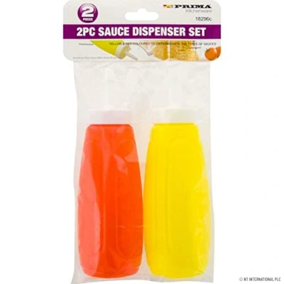 Image of Prima 18296C 2pc Sauce Dispenser (Mustard &amp; Ketchup)