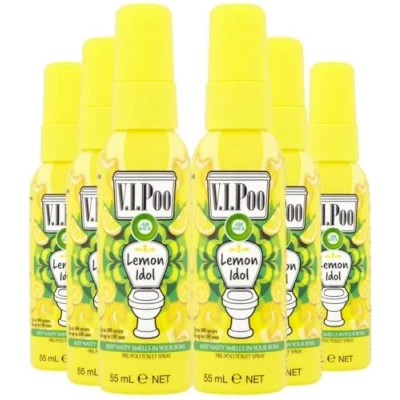 Image of Air Wick V.I.Poo Lemon Pin Up Pre Poo Toilet Spray 55 ml, Pack Of 6