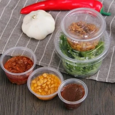Image of HOT BARGAINS 1000 X 2oz Round Containers &amp; Lids Sauce with Pots Chatni and Deli Reusable Plastic Tubs Select from Sizes : l pcs