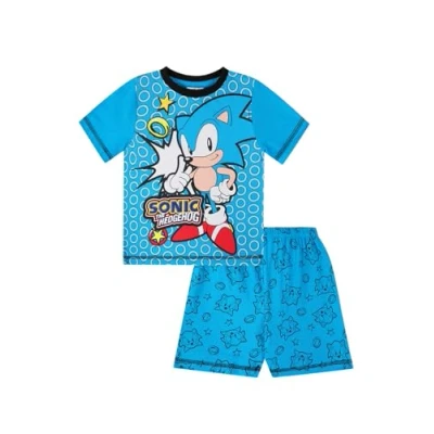 Image of SONIC THE HEDGEHOG Ring Boys Girls Short Kids Pyjama Set (7 8 Years) Blue
