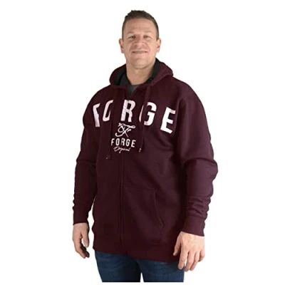 Image of Big Mens Burgundy Pilgrimm Zip Up Hoodie Large Oversized Tall for Sizes 2XL 3XL 4XL 5XL 6XL 7XL 8XL, Size :