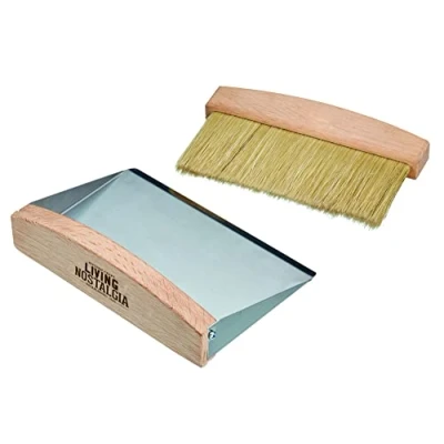 Image of KitchenCraft Living Nostalgia Dustpan and Brush Set Table Top, 16 x 11 14 cm