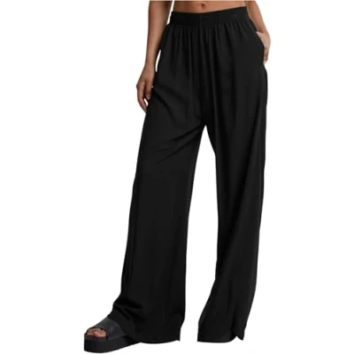 Image of Urban Classics WIDE LEG Trousers, Women&#039;s, Size: Small, Black