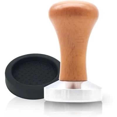 Image of AMJKEJI Coffee Tamper 50 mm, Espresso Tamper, Stainless Steel Includes Mat, for Perfect Barista Tool, Design Set, Cafes and Lovers