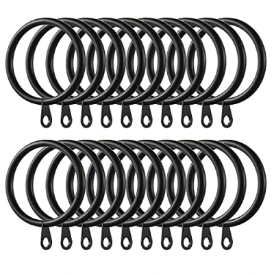 Image of Fippy 60 Packs Curtain Rings and Hooks Metal Hanging 38 mm Internal Diameter for Curtains Rods