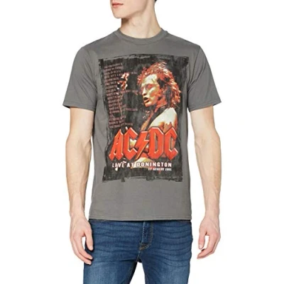 Image of ACDC Men&#039;s AC/DC Donington Set T Shirt, Grey (Grey Grey), X Large