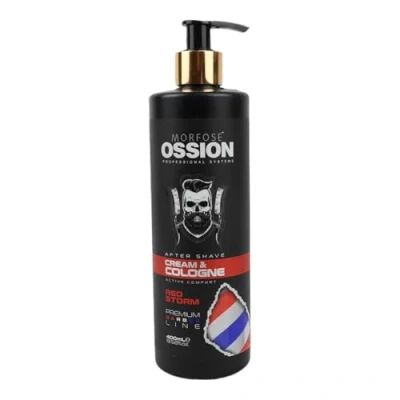 Image of Morfose Ossion Premium Barber Line Series After Shave Cream &amp; Cologne Red Storm 400 ml
