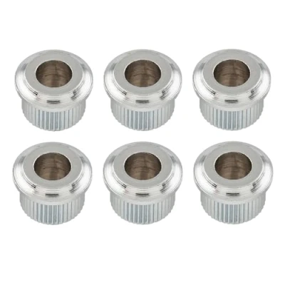 Image of Musiclily Pro Steel Vintage/Modern 6mm to 10mm Guitar Tuner Conversion Bushings Tuning Pegs Adapter Ferrules, Chrome (Set of 6)
