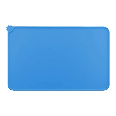 Image of Jagowa Cat Dog Feeding Mat Pet Bowl Dish Placemat Trays Silicone Waterproof Non Slip Food Pad (Blue)
