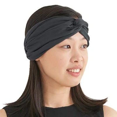 Image of Womens Plain Boho Turban Headband Fashion Headwrap Yoga Hairband Twist Knot Gym Hair Band Dark Grey
