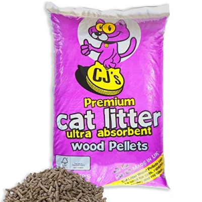 Image of Cj&#039;s 30 L Premium Cat Litter Ultra Absorbent Wood Pellets Ideal for Cats, Rabbits, Poultry &amp; Reptiles! Includes Tigerbox® Antibacterial Pen!