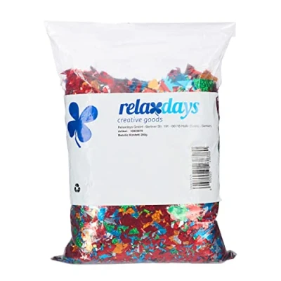 Image of Relaxdays Colourful Metallic Glitter Confetti for Birthdays, Parties, Carnivals, Festivals, XXL